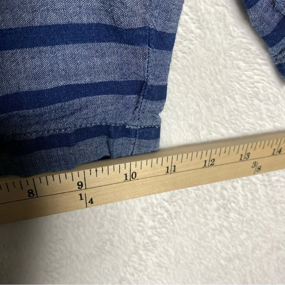 J. Crew Stanton Blue Stripe summer boat shorts 9” inseam‎ size 35 Cotton